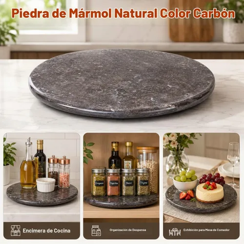 Vista 2 de Creative Home Tabla de queso y embutidos de mármol de carbón natural de 12 pulgadas Gris