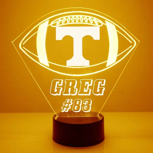 Vista 15 de Lámpara de luz nocturna personalizada con logotipo de la universidad de Tennessee Volunteers College con control remoto - 2