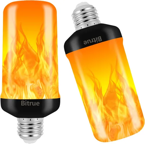 Vista 8 de Bitrue Bombillas LED de Llama, Bombillas de Efecto de Llama Azul de 4 Modos, Bombilla de Luz de Fuego Base E26 con Sensor de Gravedad, Bombillas