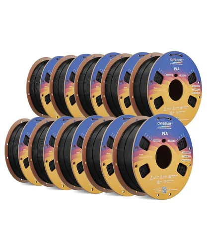Vista 57 de OVERTURE Paquete de 10 filamentos PLA de 0.069 lbs (0.069 in), filamento de impresora 3D de herido ordenado, paquete de 10 bobinas de 2.2 libras