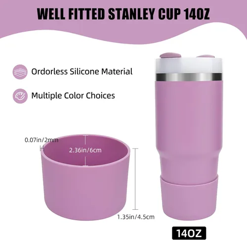 Vista 5 de Botas para vasos Stanley de 14 onzas, bota de silicona para Stanley Quencher de 14 onzas, accesorio protector inferior para vaso Stanley de 14 onzas