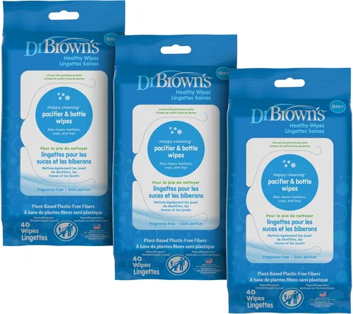 Vista 12 de Dr. Brown's Toallitas saludables para biberones y chupetes, limpian