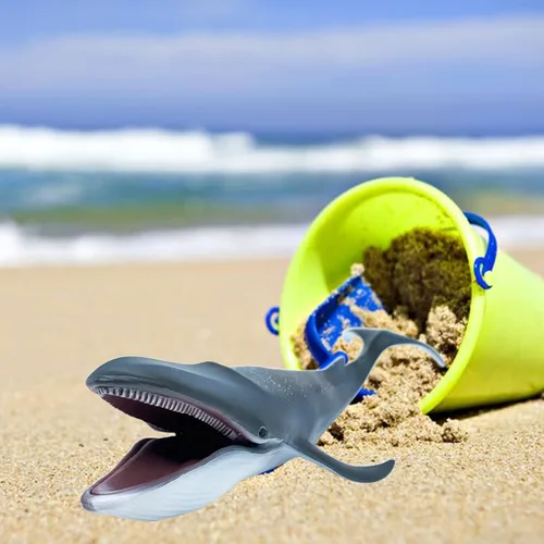 Vista 8 de Figura de acción de tiburón ballena azul, figura de tiburón de vida marina, animal marino realista, ideal para juguetes de baño, juguete de playa