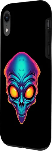 Vista 17 de iPhone 13 Pro Max Scary Alien Face UFO Alien Head Funny Alien Case