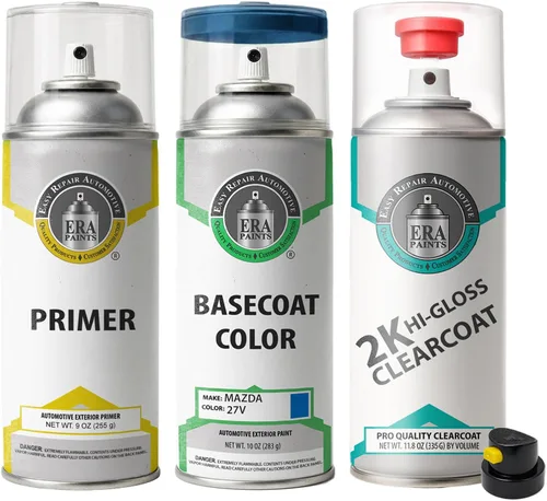 Vista 15 de ERA Paints 27V - Impresión azul para MAZDA Exact Match Automotive Spray Paint Spray - Kit esencial 2K