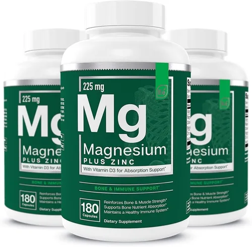 Vista 10 de Elementos Esenciales Magnesio Plus Zinc con Vitamina D3 Científicamente Formulado para Apoyo al Corazón, Huesos y Músculos Complejo de Magnesio