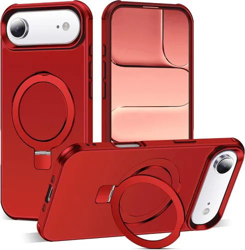 Vista 29 de SKYLMW - Funda compatible con iPhone 11 de 6.1 pulgadas, con soporte magnético invisible tipo anillo, funda translúcida de grado militar, compatible