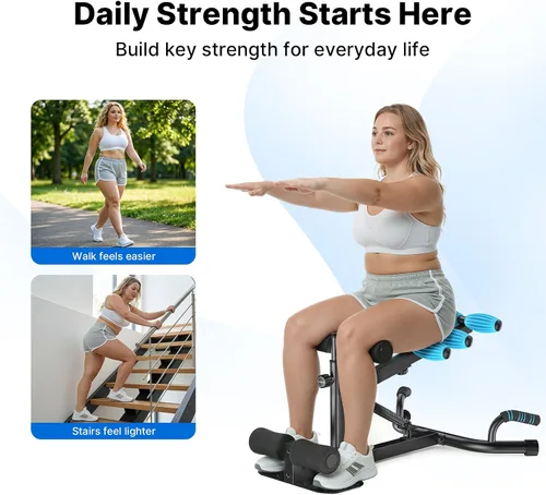 Vista 2 de MERACH Deep Squat Machine for Women, Adjustable Glutes Trainer Machine, Core & Leg Exercise, Push Up Board Workout Equipment at Home Gym