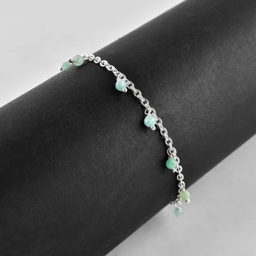 Vista 51 de Yanara Tobilleras de piedras preciosas para mujer, piedra natal natural, chapada en plata, joyería hecha a mano en 8.5 + 1.5 pulgadas, cristales