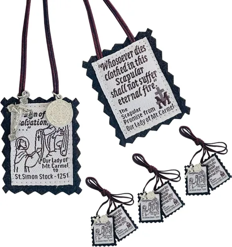 Vista 9 de TALPGOD Sagrado Corazón de Jesús, Escapulario de Cuero de Nuestra Señora del Monte Carmelo, Escapularios Católicos Católicos, Religiosos Católicos