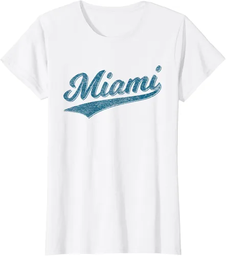 Vista 11 de Camiseta de estilo vintage de Miami Florida VARSITY SCRIPT Sports, gris, S