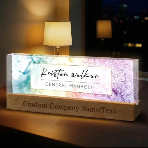 Vista 35 de Regalos personalizados para el día del jefe para hombres y mujeres, placa de nombre personalizada para escritorio, regalos personalizados