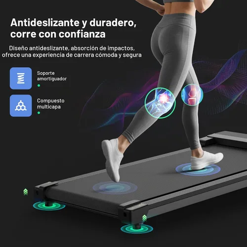 Vista 5 de Walking Pad Treadmill with 5% Incline - Under Desk Running Machine Mat Pads for Home Office Portable Small Compact Quiet Flat Indoor Magnetic