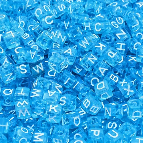 Vista 18 de Looconi 800 cuentas de letras negras cuadradas de 0.236 in de acrílico para hacer joyas DIY collar pulsera