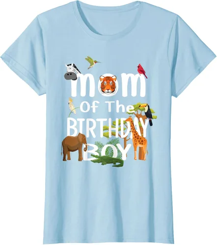 Vista 29 de Camiseta de fiesta de animales con temática de zoológico para niño de cumpleaños, Negro