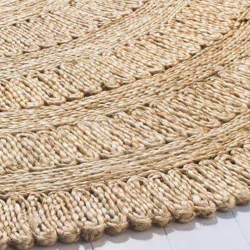 Vista 3 de SAFAVIEH NF356A - Alfombra redonda de fibra natural de 3 pies, hecha a mano, estilo bohemio, con encanto de yute