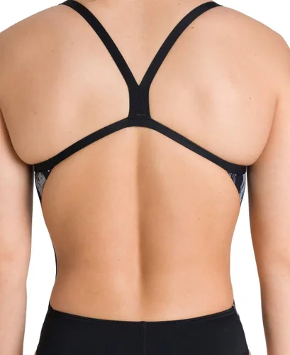 Vista 3 de Arena Traje de baño de una pieza Challenge Back con diseño de palma para mujer Negro