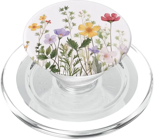 Vista 8 de Patrón floral Flores silvestres Flores Ramo Flor Pastel PopSockets intercambiables PopGrip
