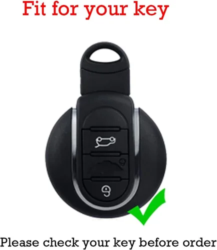 Vista 2 de KUNIO Funda para llavero de automóvil para BMW Mini Cooper S Cooper D Key Holder 3 Botones, accesorio de coche Negro