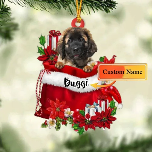 Vista 156 de Perro Akita Inu personalizado en bolsa de regalo, adorno de Navidad, nombre personalizado, regalo para amantes de los perros, familia, Navidad