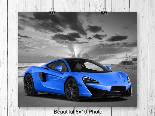 Vista 3 de Lamborghini McLaren Ferrari Bugatti - Arte de pared - Decoración de habitación de niños - Decoración de coche de carreras - Juego de carteles