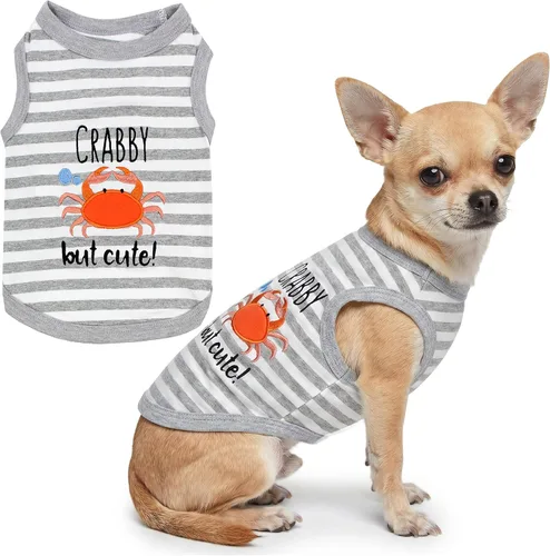 Vista 36 de Parisian Pet Camisa para perro – Camisas 100% algodón para perros pequeños – Chaleco negro sin mangas para cachorros – Ligero y transpirable Mejor