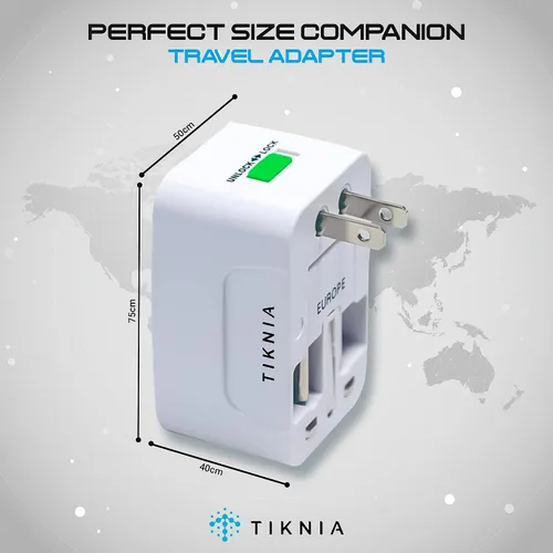 Vista 7 de Adaptador de viaje, todo en todo el mundo, adaptador universal europeo, enchufe de cargador de pared internacional para (sin puerto USB) Asia Europa