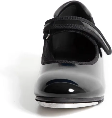 Vista 4 de Zapatos de baile de fácil correa con piel sintética para niños y niñas.