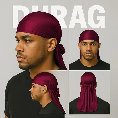 Vista 17 de Premium Durag Pack for Men, Silky Doo Rag for 360 540 720 Waves