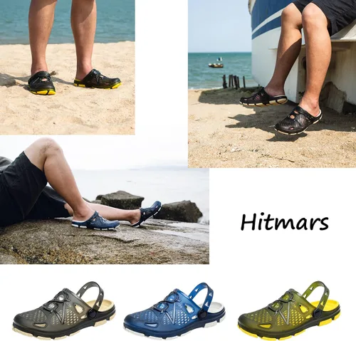 Vista 6 de Mens Clogs Lightweight Garden Shoes Breathable Clogs Beach Slippers Slip On Mules Pool Beach Yard for Men Black Blue Yellow Size US 7-13