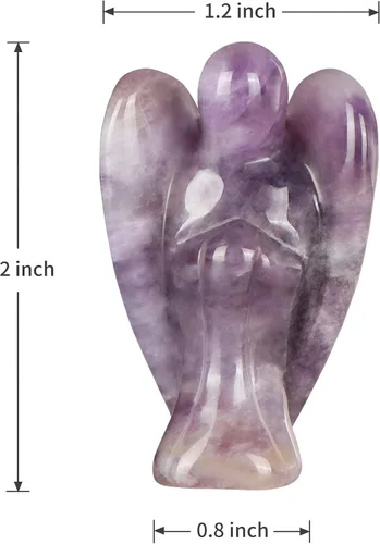 Vista 2 de Artistone Estatuas y figuras de ángel de cristal de amatista, bolsillo de gemas talladas, piedra curativa de ángel de la guarda, regalos