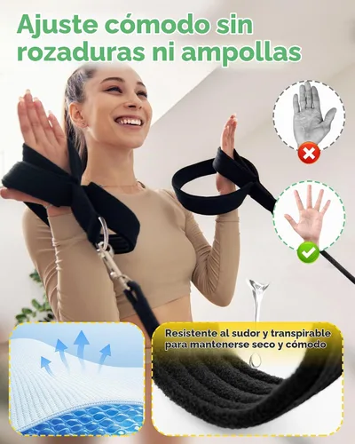 Vista 4 de Wonderful Day 2 correas de pilates para reformador, cómodo grosor mejorado, correas de ejercicio de doble bucle con anillo en D para entrenamiento
