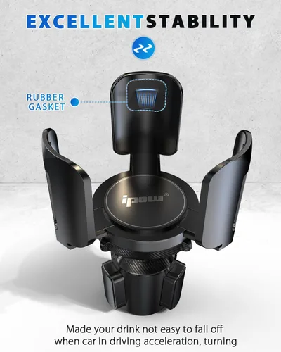 Vista 7 de IPOW Paquete de 2 expansores de portavasos para automóvil con soporte ajustable y base, compatible con Yeti Ramblers, Hydro Flasks, la mayoría