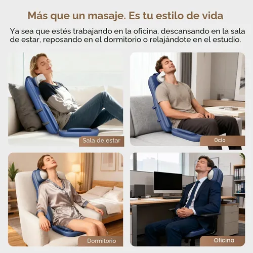Vista 7 de Rainwolf Almohada Masajeadora Shiatsu para Cuello y Espalda con Calor - Masajeador de Tejido Profundo 4D con Amasamiento Completo para la Espalda