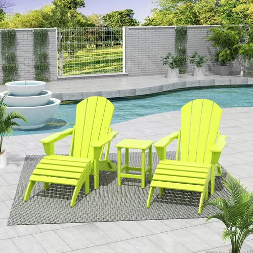 Vista 13 de WestinTrends Malibu - Silla de salón para exteriores, juego de 2 sillas Adirondack con otomana, sillas plegables de madera de polietileno para todo