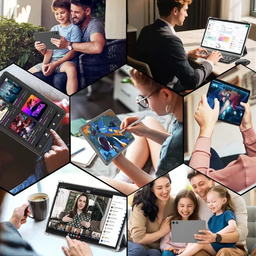 Vista 7 de 2026 Tablet de 10 pulgadas, tableta Android 15 con teclado, 26GB+256GB+2TB Expandir AI Tablets PC with Gemini AI, Octa-Core, 5G WiFi, 8000mAh