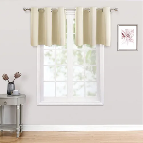 Vista 158 de ChrisDowa - Cortinas cortas para ventana de 40 pulgadas para dormitorio - Cortinas cortas con ojales y aislamiento térmico para oscurecer