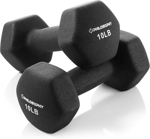 Vista 11 de Philosophy Gym Juego de 2 mancuernas de neopreno con forma hexagonal