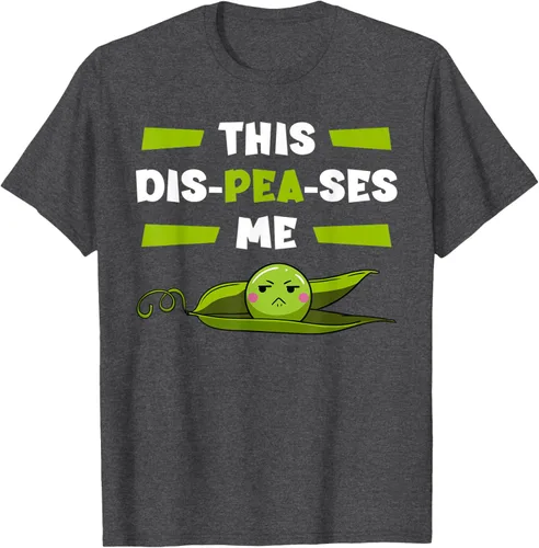 Vista 24 de Camiseta de semilla vegetariana de guisantes con flor de planta Dis-Peas-Ses Me, Negro