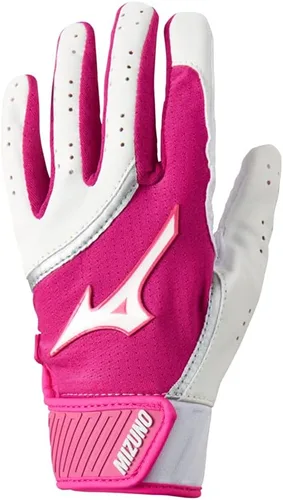 Vista 10 de Mizuno MVP - Guantes de bateo de béisbol para adultos Par Adulto, Joven y TBall Palma antideslizante Parte trasera FlexMesh Lengüeta