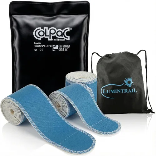 Vista 8 de Chattanooga ColPac, paquete de hielo de gel reutilizable para terapia de frío, 6.5 x 11 pulgadas, paquete de 2 unidades, poliuretano negro, con una