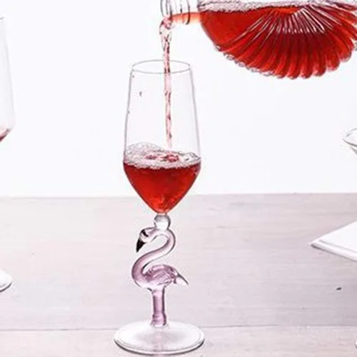 Vista 8 de Creative Pink Flamingo Cóctel Martini Copa Vajilla Fresca Bar Bar Vino Set (2, 11.2 fl oz copa de vino)