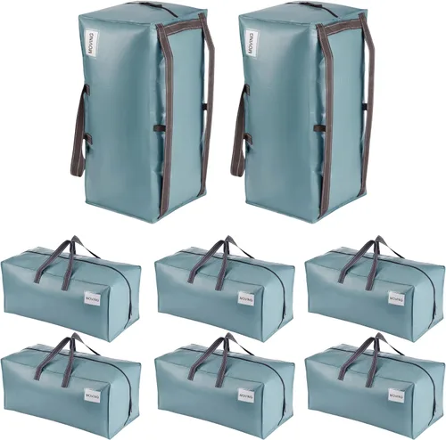 Vista 80 de VENO Paquete de 6 bolsas de mudanza resistentes con correas de mochila, cremalleras y asas, bolsas de embalaje extragrandes para artículos