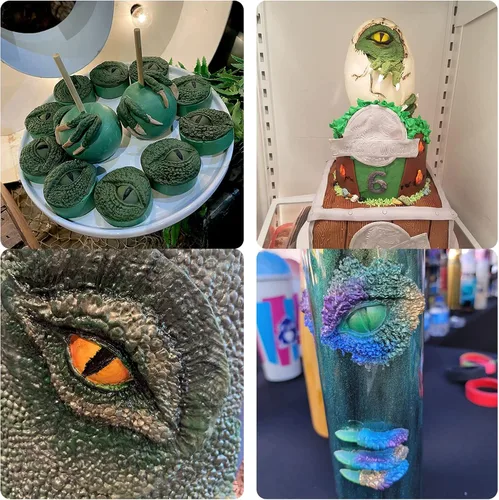 Vista 6 de Molde de resina de dragón, moldes para hornear chocolate con piel de garras de dinosaurio, moldes de silicona para decoración de pasteles