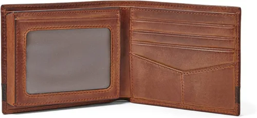 Vista 3 de Fossil Quinn Flip ID Billetera Bifold Marrón ML3644