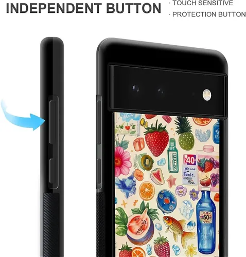 Vista 876 de Compatible con Google Pixel 4A 5G Mobile Case Creative Acrylic Panel trasero Silicona Protección Grip especialmente diseñado para Google Pixel 4A 5G