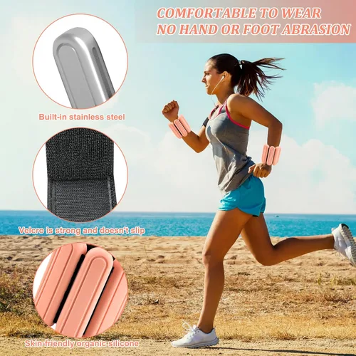 Vista 2 de Pesas de tobillo ajustables para mujeres, hombres, niños, muñecas y tobillos, aumentan la intensidad del entrenamiento, juegos de pesas para muñeca
