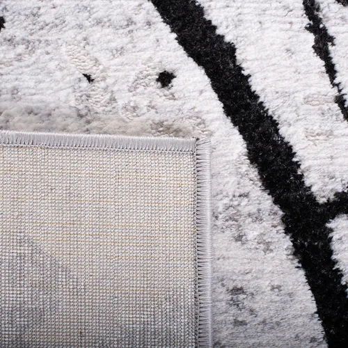 Vista 8 de SAFAVIEH Amelia Collection - Alfombra decorativa de 2 x 4 pies, gris y negro, diseño abstracto moderno, no desprende pelusa y de fácil cuidado