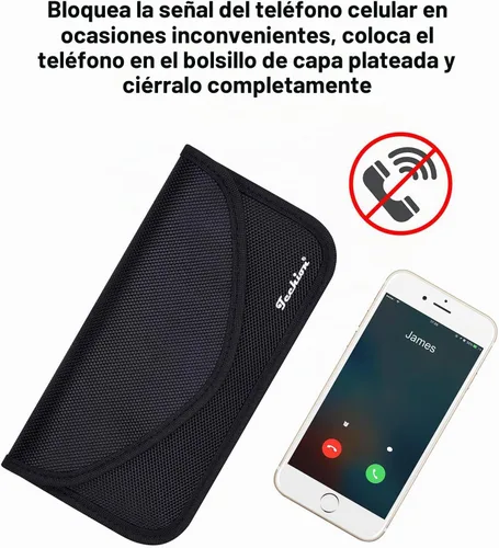 Vista 6 de Paquete de 2 bolsas de bloqueo de señal RFID, bolsa Faraday para Negro