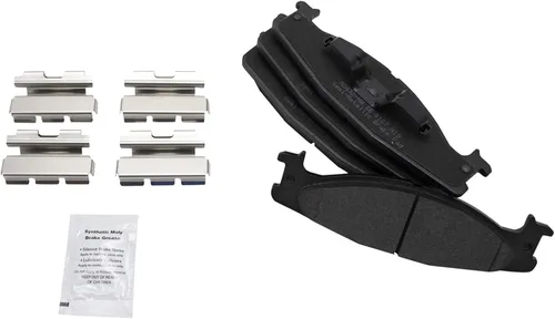 Vista 4 de TRQ Kit de pastillas de freno delanteras y rotores Kit de productos químicos de freno Pastillas de freno Rotor de freno semi-metálico compatible